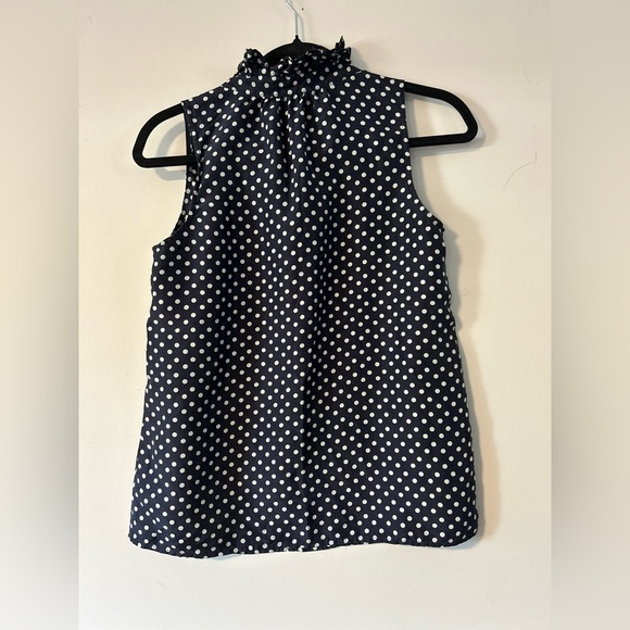 J.Crew 100% Silk Sleeveless Polka Dot Blouse – Size 2 - Picture 3 of 4